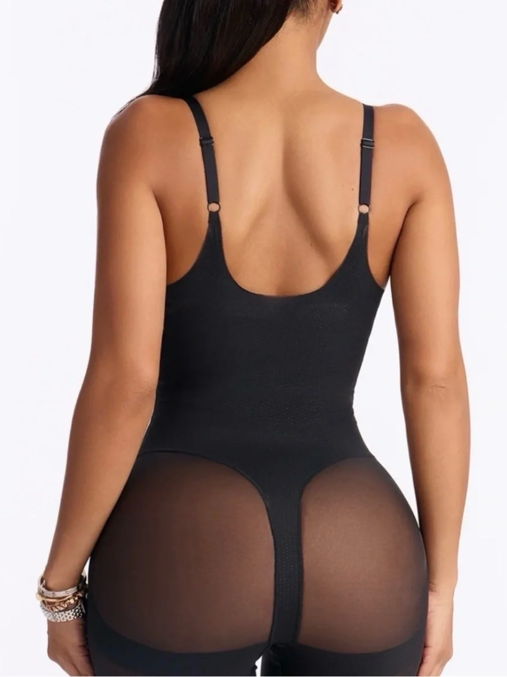 Fashion Nova Black Open Bust Butt Lifting Shapewear Bodysuit S NWT